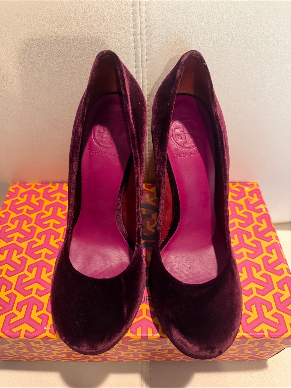 Tory Burch Velvet Block Heels - Picture 3 of 8